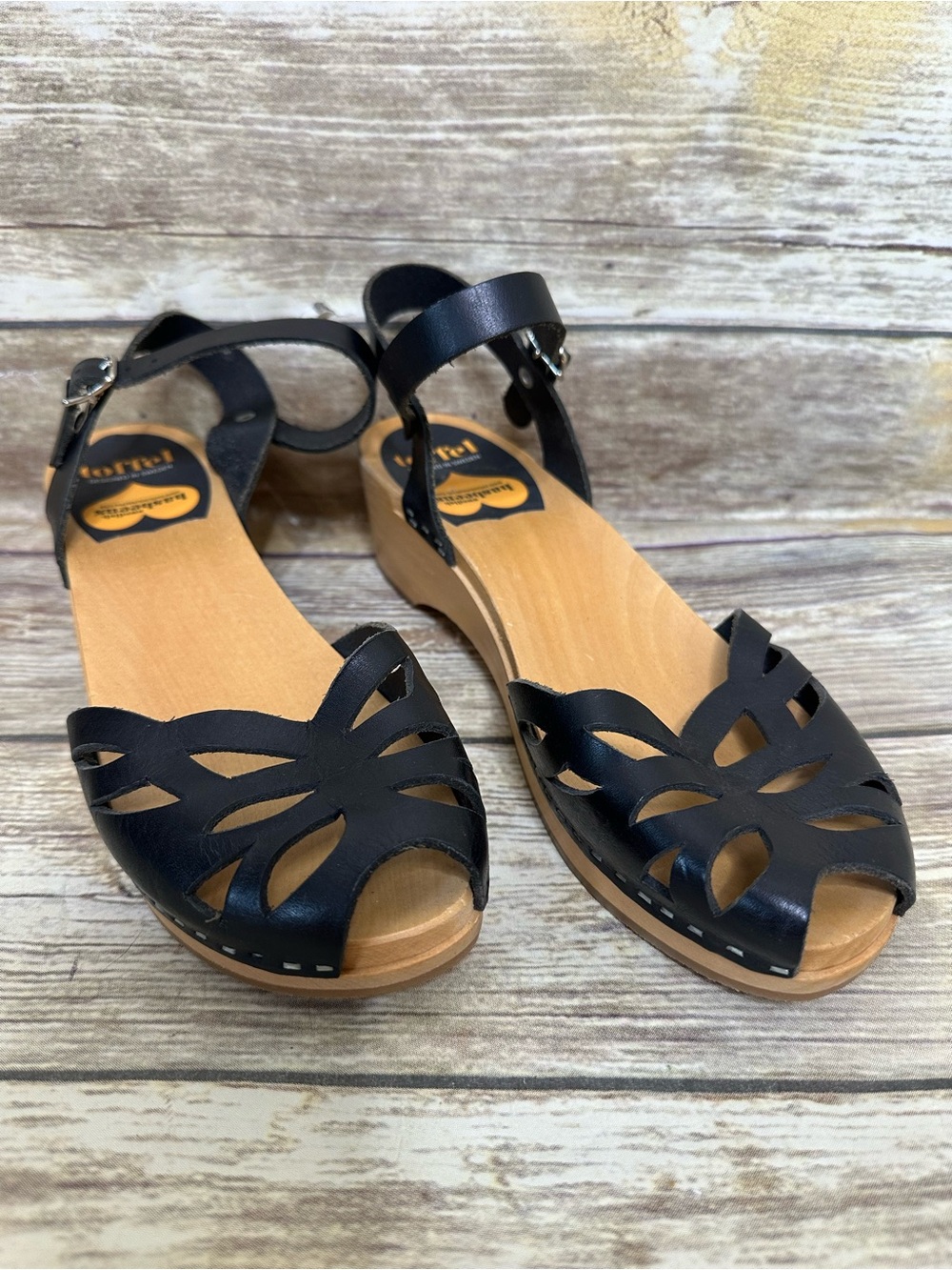 Swedish hasbeens Low Lacey Clog Sandal Open Toe 39